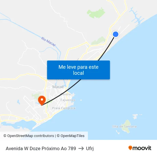 Avenida W Doze Próximo Ao 789 to Ufrj map