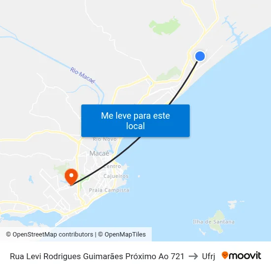 Rua Levi Rodrigues Guimarães Próximo Ao 721 to Ufrj map