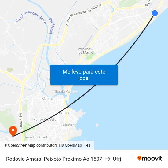 Rodovia Amaral Peixoto Próximo Ao 1507 to Ufrj map