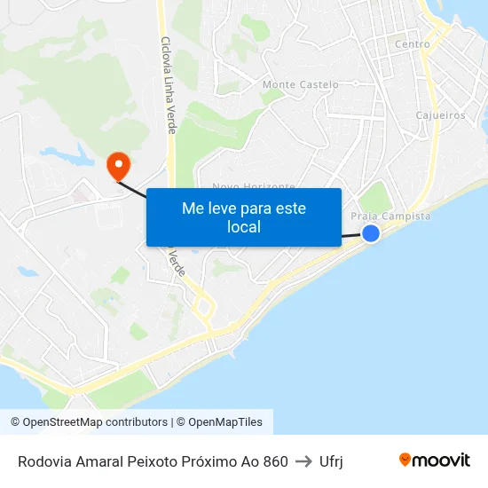 Rodovia Amaral Peixoto Próximo Ao 860 to Ufrj map