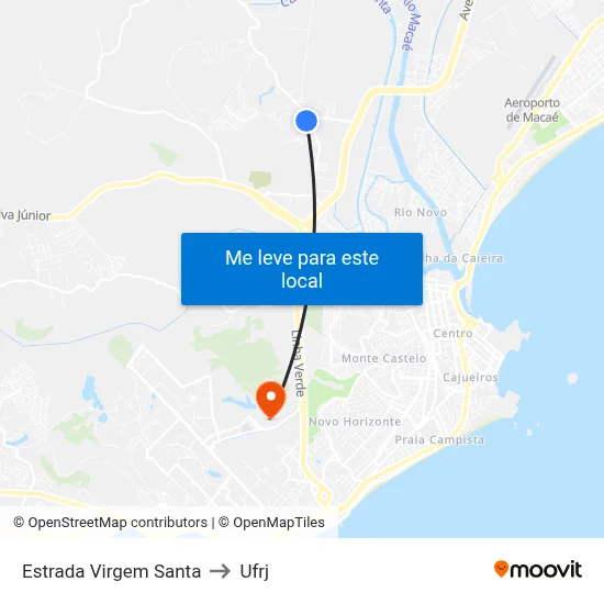 Estrada Virgem Santa to Ufrj map