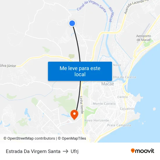 Estrada Da Virgem Santa to Ufrj map