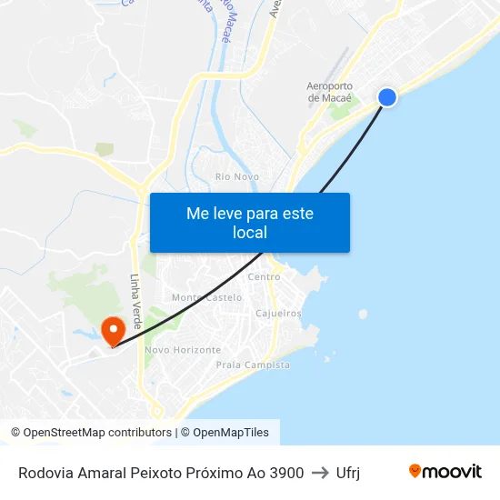 Rodovia Amaral Peixoto Próximo Ao 3900 to Ufrj map