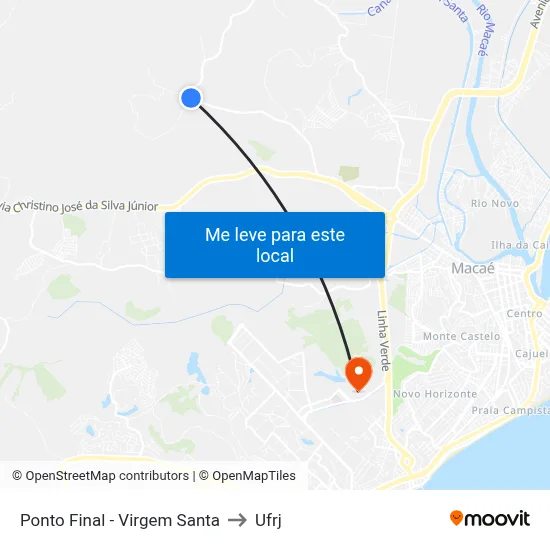 Ponto Final - Virgem Santa to Ufrj map