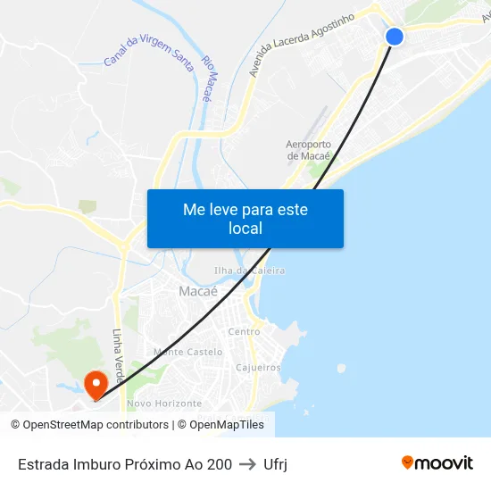 Estrada Imburo Próximo Ao 200 to Ufrj map