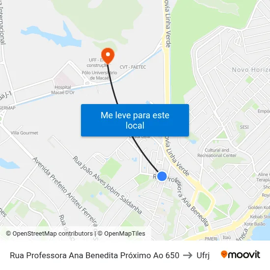 Rua Professora Ana Benedita Próximo Ao 650 to Ufrj map