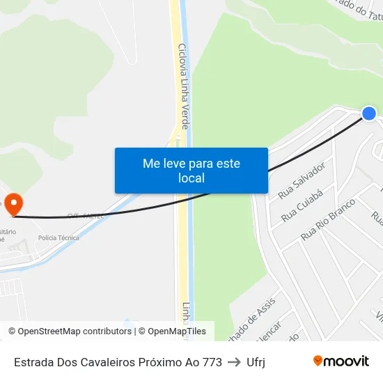 Estrada Dos Cavaleiros Próximo Ao 773 to Ufrj map