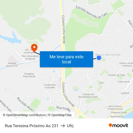 Rua Teresina Próximo Ao 231 to Ufrj map
