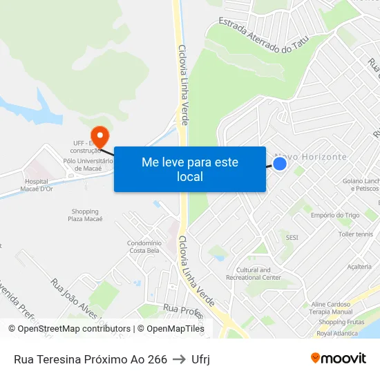 Rua Teresina Próximo Ao 266 to Ufrj map