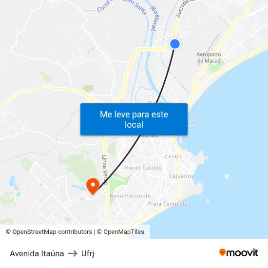 Avenida Itaúna to Ufrj map