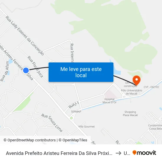 Avenida Prefeito Aristeu Ferreira Da Silva Próximo Ao 2500 to Ufrj map