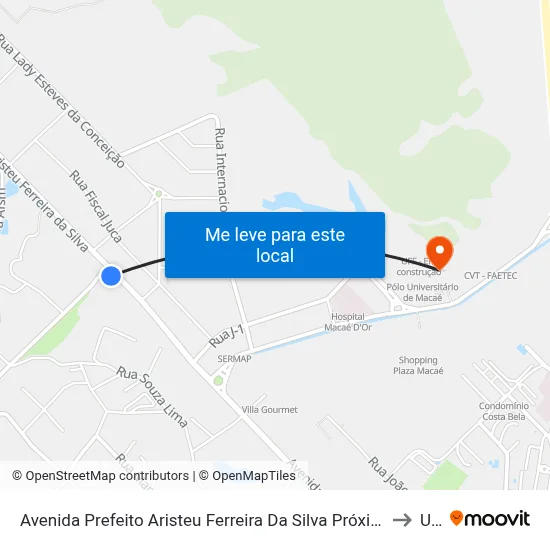 Avenida Prefeito Aristeu Ferreira Da Silva Próximo Ao 2155 to Ufrj map