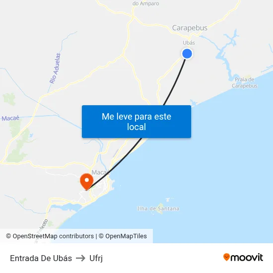 Entrada De Ubás to Ufrj map