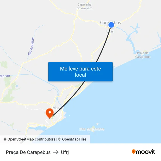 Praça De Carapebus to Ufrj map