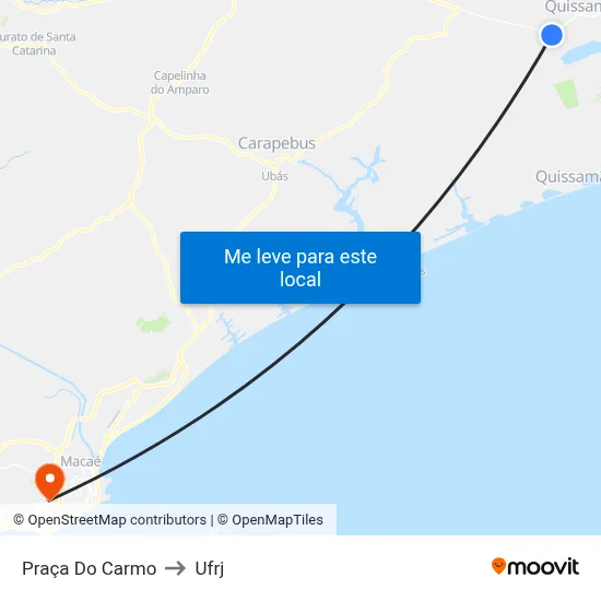 Praça Do Carmo to Ufrj map