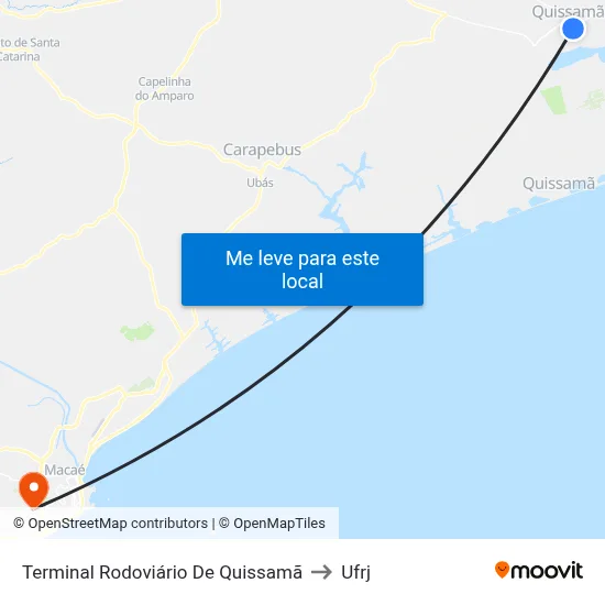 Terminal Rodoviário De Quissamã to Ufrj map