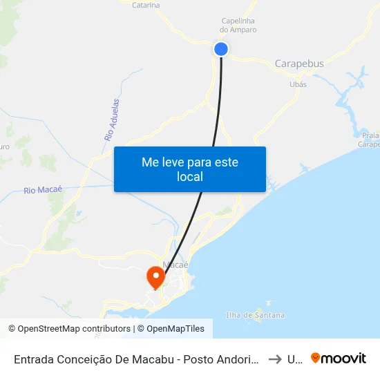 Entrada Conceição De Macabu - Posto Andorinha to Ufrj map