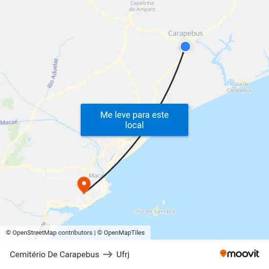 Cemitério De Carapebus to Ufrj map