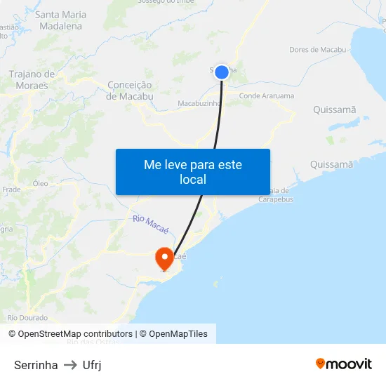 Serrinha to Ufrj map