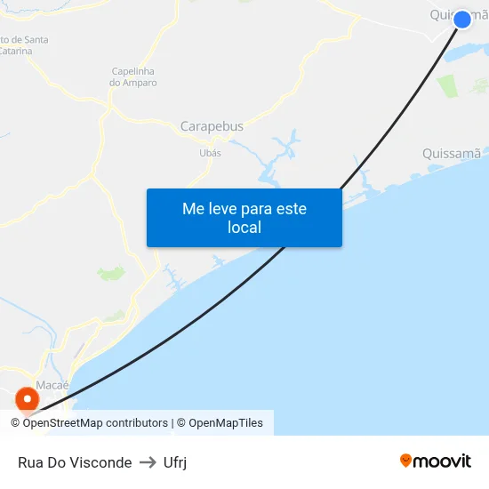 Rua Do Visconde to Ufrj map