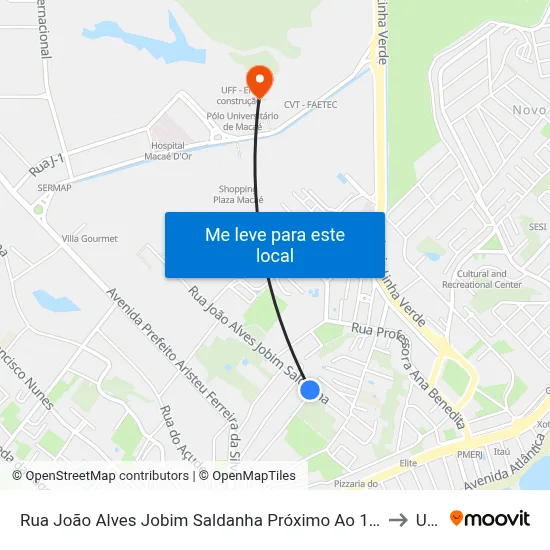 Rua João Alves Jobim Saldanha Próximo Ao 197 to Ufrj map