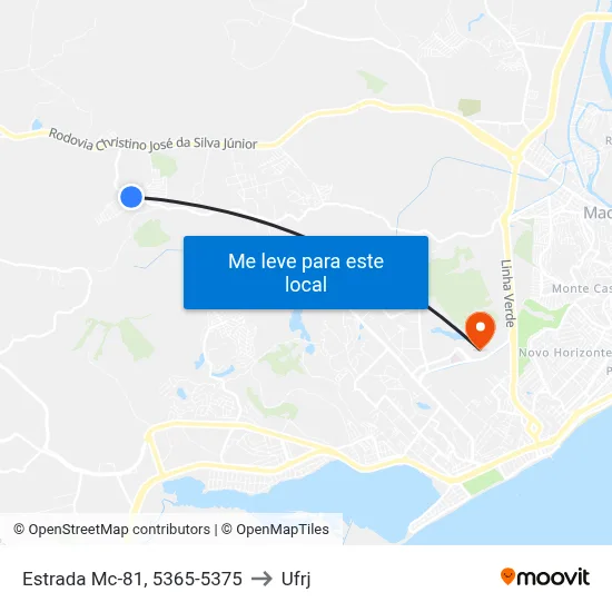 Ponto Final :: Horto De Macaé to Ufrj map