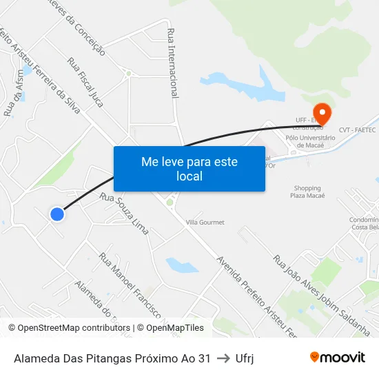 Alameda Das Pitangas Próximo Ao 31 to Ufrj map