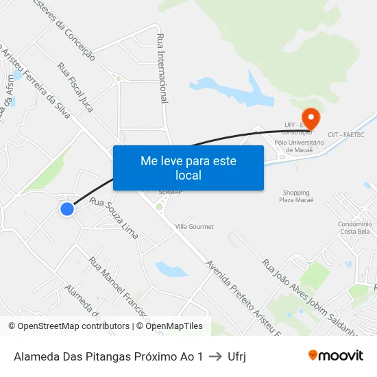 Alameda Das Pitangas Próximo Ao 1 to Ufrj map