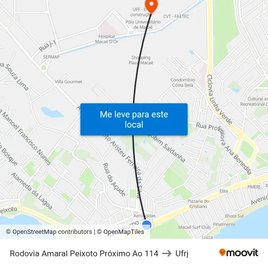 Rodovia Amaral Peixoto Próximo Ao 114 to Ufrj map
