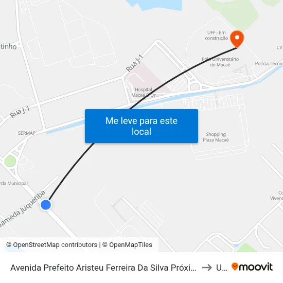Avenida Prefeito Aristeu Ferreira Da Silva Próximo Ao 1270 to Ufrj map