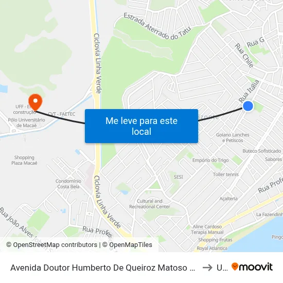 Avenida Doutor Humberto De Queiroz Matoso Próximo Ao 290 to Ufrj map