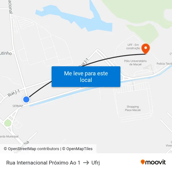 Rua Internacional Próximo Ao 1 to Ufrj map