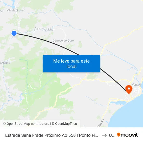 Estrada Sana Frade Próximo Ao 558 | Ponto Final - Frade to Ufrj map