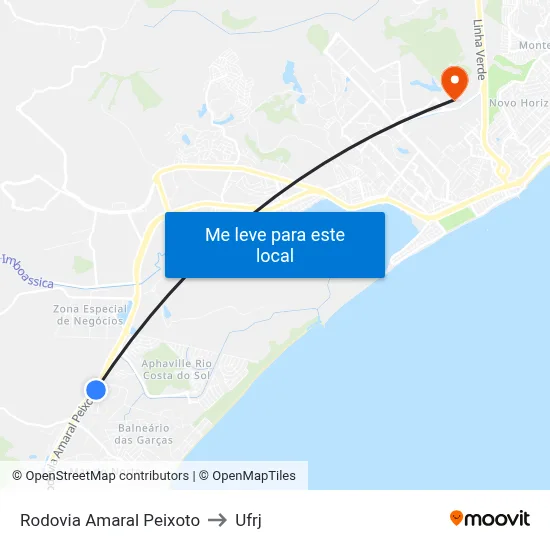 Rodovia Amaral Peixoto to Ufrj map