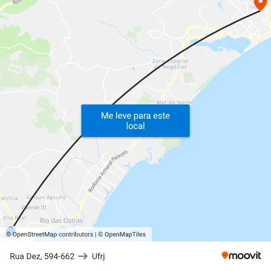 Rua Dez, 594-662 to Ufrj map