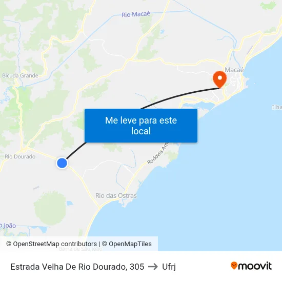 Estrada Velha De Rio Dourado, 305 to Ufrj map