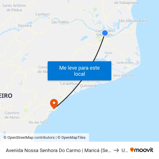 Avenida Nossa Senhora Do Carmo | Maricá (Sentido Centro) to Ufrj map