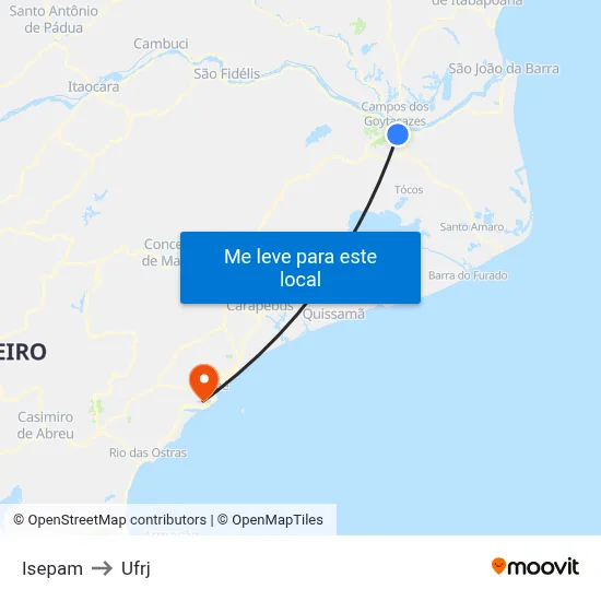 Isepam to Ufrj map