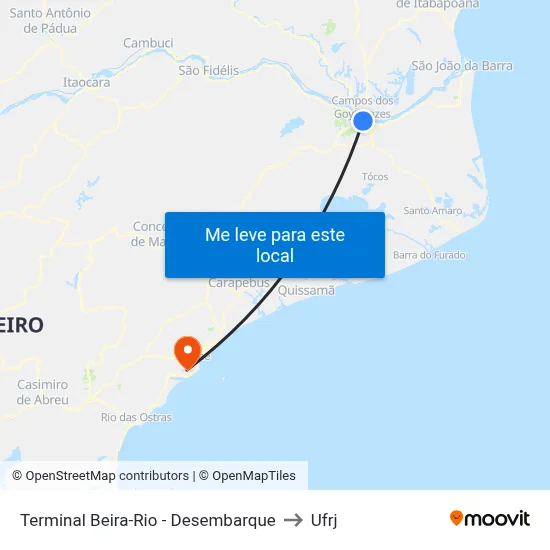 Terminal Beira-Rio - Desembarque to Ufrj map