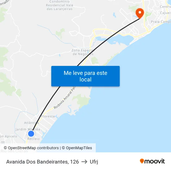 Avanida Dos Bandeirantes, 126 to Ufrj map