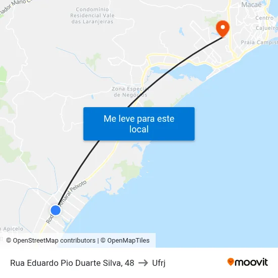 Rua Eduardo Pio Duarte Silva, 48 to Ufrj map