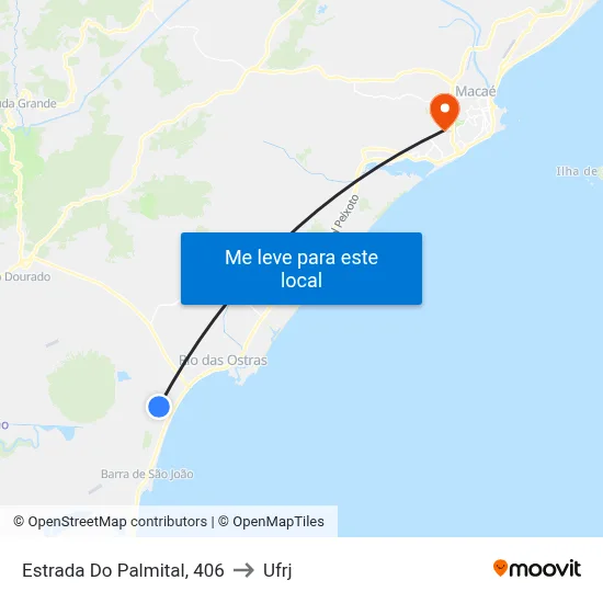 Estrada Do Palmital, 406 to Ufrj map