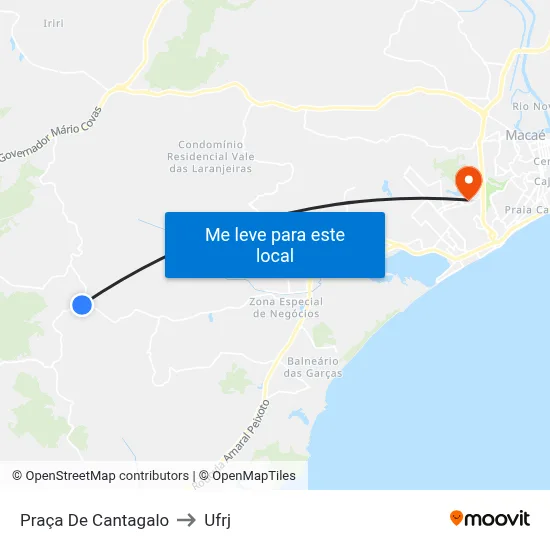 Praça De Cantagalo to Ufrj map