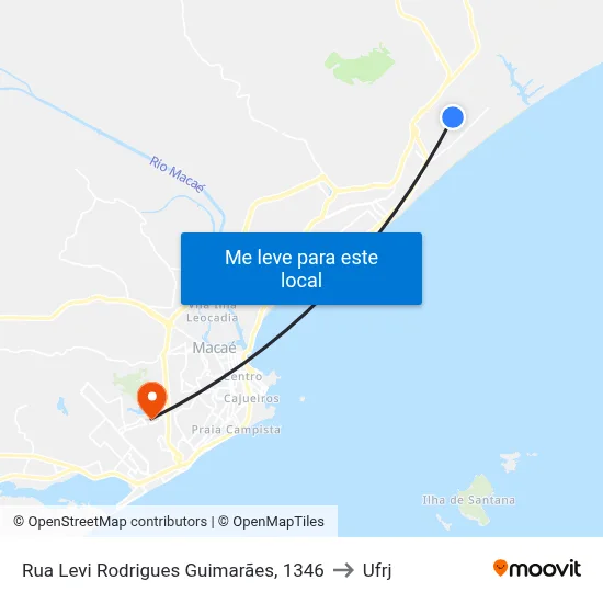 Rua Levi Rodrigues Guimarães, 1346 to Ufrj map