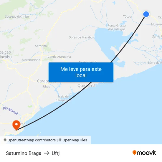 Saturnino Braga to Ufrj map