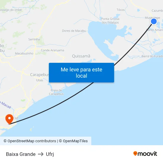 Baixa Grande to Ufrj map