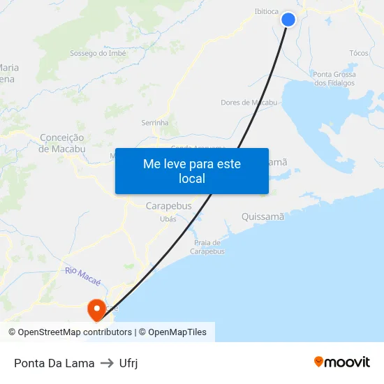 Ponta Da Lama to Ufrj map