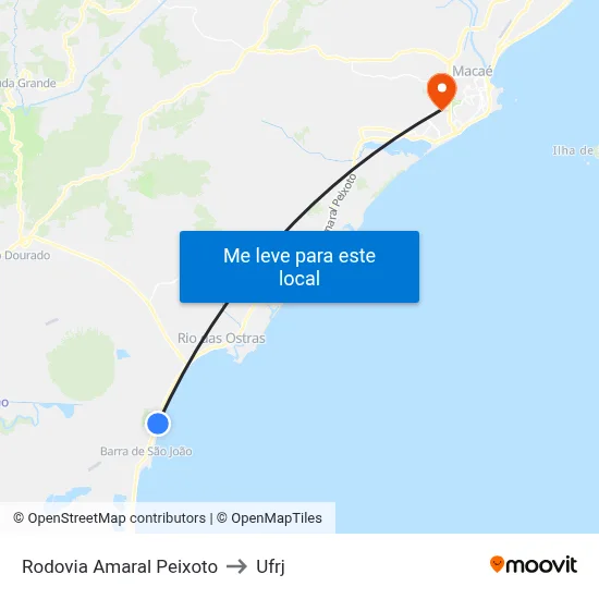 Rodovia Amaral Peixoto to Ufrj map