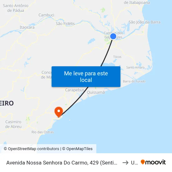 Avenida Nossa Senhora Do Carmo, 429  (Sentido Centro) to Ufrj map
