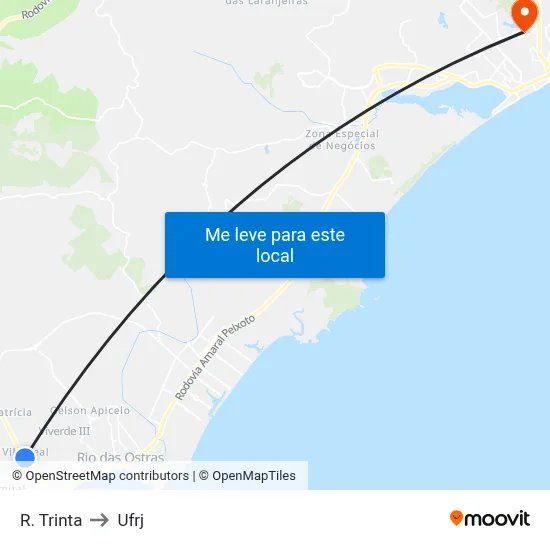 R. Trinta to Ufrj map